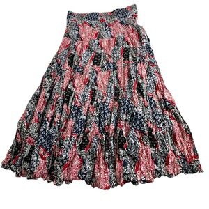 Roo Crossing Skirt Women's Maxi A-line Patchwork Broomstick  Prairie Cottagecore
